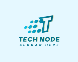 Modern Tech Letter T logo design