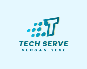 Modern Tech Letter T logo design