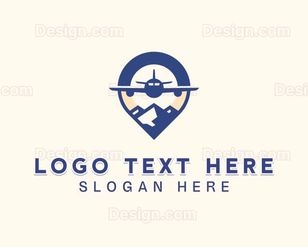 Mountain Airplane Travel Logo