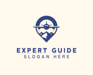 Mountain Airplane Travel logo design