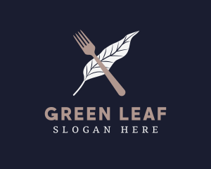 Herb Leaf Fork logo design