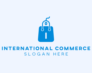 Computer Mouse Shopping Bag logo design