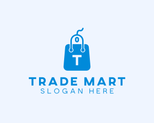 Computer Mouse Shopping Bag logo design