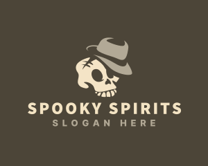 Spooky Skull Hat logo design