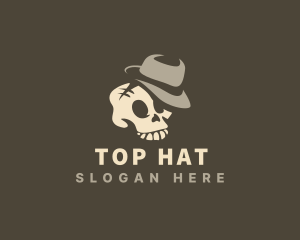 Spooky Skull Hat logo design