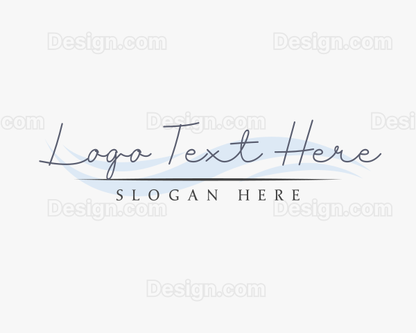 Elegant Wave Handwritten Logo