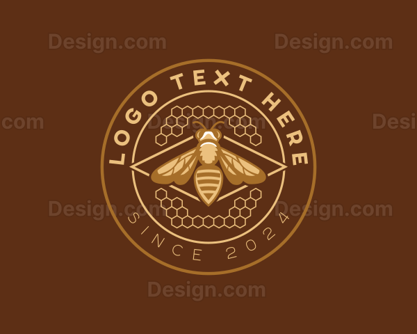 Honey Bee Honeycomb Logo