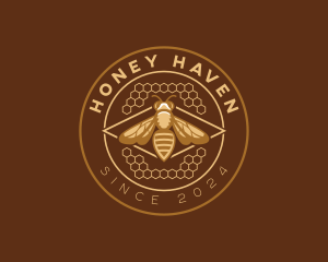 Honey Bee Honeycomb logo design