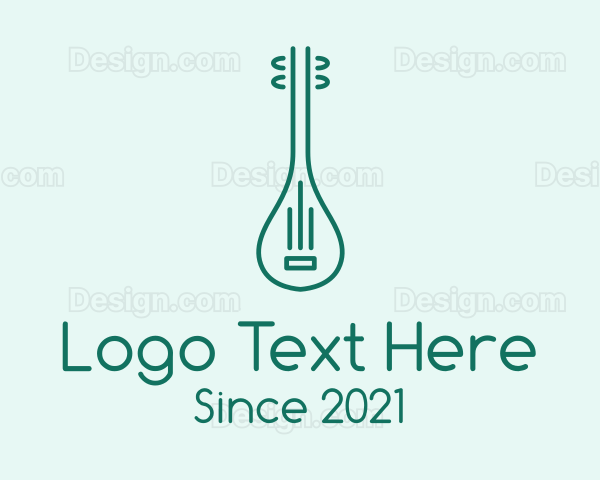 Minimalist Mandolin Instrument Logo