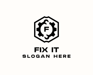 Wrench Cog Fix logo design