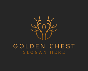 Golden Deluxe Tree logo design