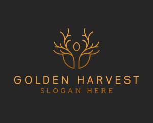 Golden Deluxe Tree logo design