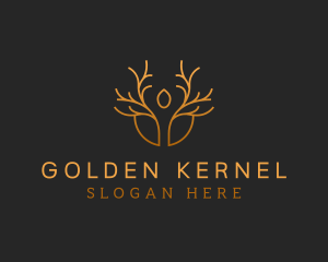 Golden Deluxe Tree logo design