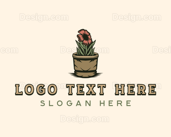 Pot Floral Garden Logo