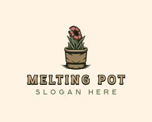 Pot Floral Garden logo design