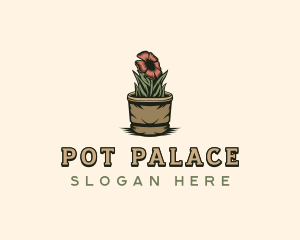 Pot Floral Garden logo design