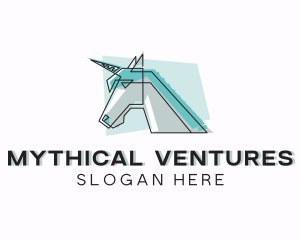 Geometric Unicorn Horse  logo design