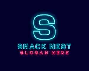 Futuristic Neon Bar logo design