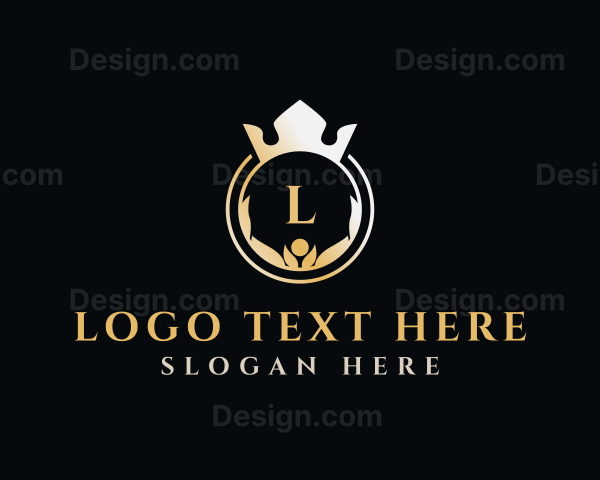 Round Crown Wreath Logo