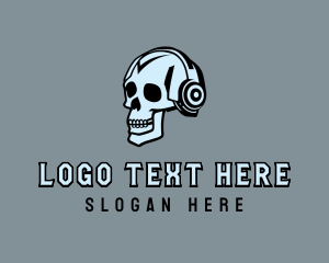 Radio Broadcaster Skull logo