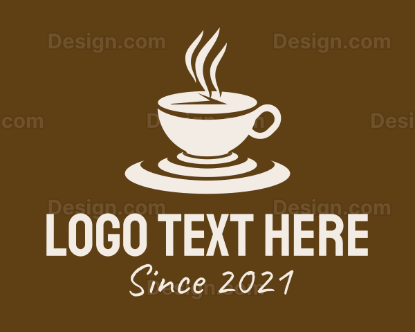 Clock Coffee Drink Logo