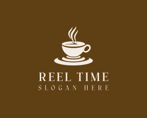 Clock Coffee Drink logo design