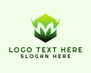 Diamond Leaf Hexagon Letter M   logo