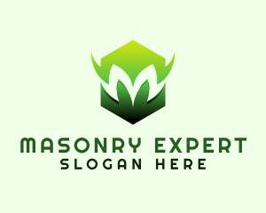 Diamond Leaf Hexagon Letter M   logo design