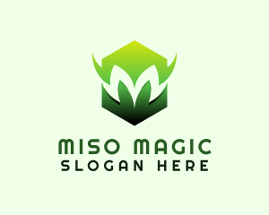 Diamond Leaf Hexagon Letter M   logo design