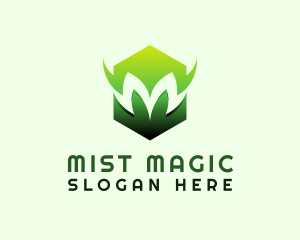 Diamond Leaf Hexagon Letter M   logo design