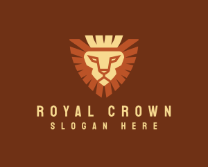 Lion Crown Shield logo design