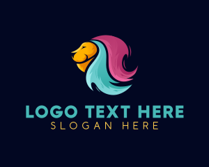Abstract Colorful Lion logo