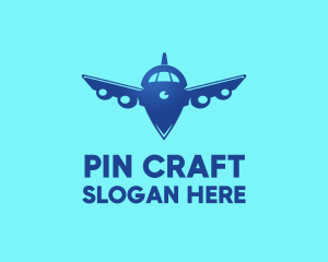 Airplane Location Pin logo design