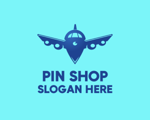 Airplane Location Pin logo
