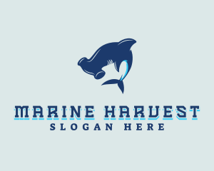 Hammerhead Shark Marine logo design