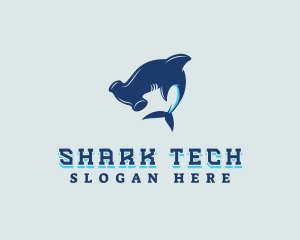 Hammerhead Shark Marine logo design