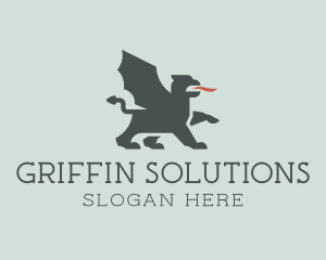 Mythological Griffin Dragon logo design