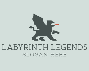 Mythological Griffin Dragon logo design