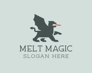 Mythological Griffin Dragon logo design