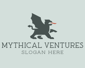 Mythological Griffin Dragon logo design