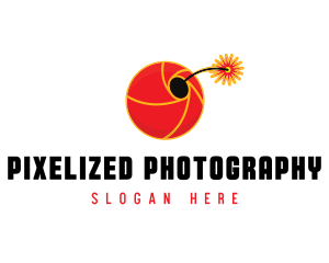 Camera Shutter Bomb logo design