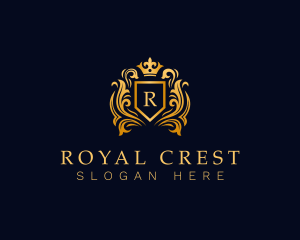 Heraldic Crown Shield logo design