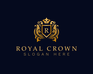 Heraldic Crown Shield logo design