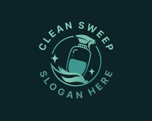 Mop Spray Cleaning logo design