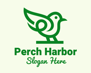 Perched Green Robin logo