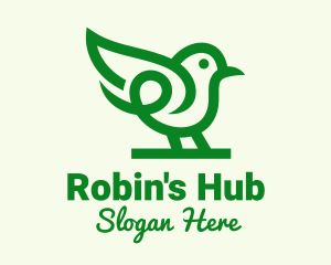Perched Green Robin logo