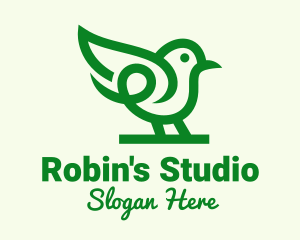 Perched Green Robin logo