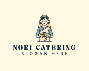 Woman Indian Restaurant logo design