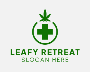 Weed Medicinal Cross logo design