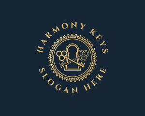 Elegant Keyhole Keys logo design